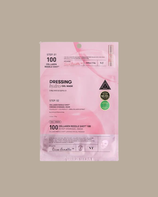 VT COSMETICS 100 COLLAGEN REEDLE SHOT 2STEP HYDROGEL MASK