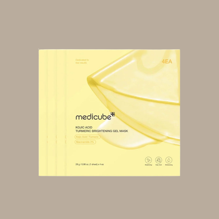 MEDICUBE KOJIC ACID TUMMERIC BRIGHTENING GEL MASK (PAQUETE 4 PIEZAS)