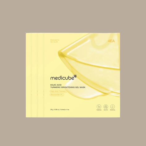 MEDICUBE KOJIC ACID TUMMERIC BRIGHTENING GEL MASK (PAQUETE 4 PIEZAS)