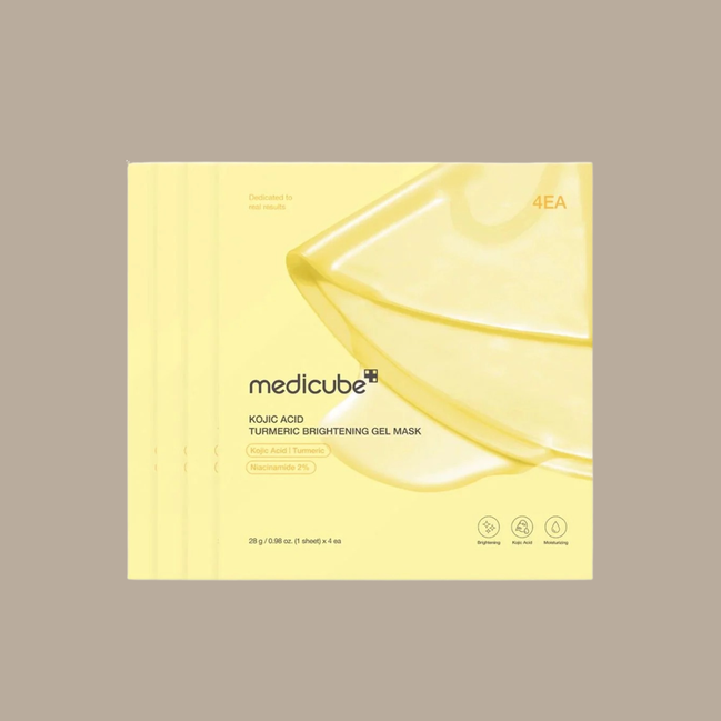 MEDICUBE KOJIC ACID TUMMERIC BRIGHTENING GEL MASK (PAQUETE 4 PIEZAS)