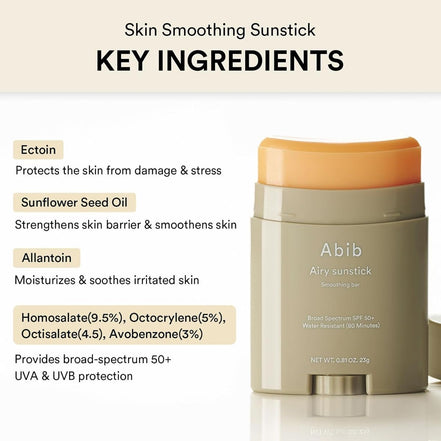 ABIB - AIRY SUNSTICK SMOOTHING BAR SPF 50+ 22g