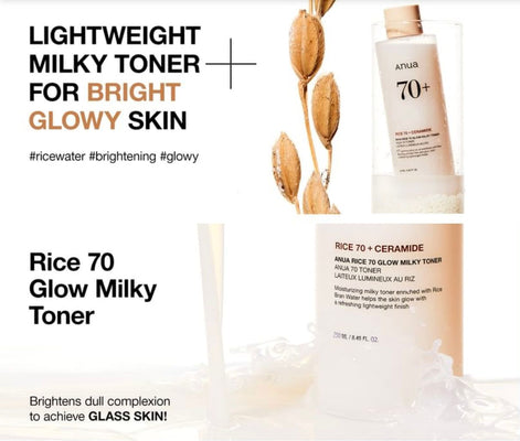 ANUA - RICE 70 GLOW MILKY TONER 250ml
