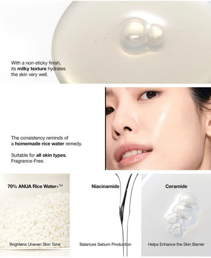 ANUA - RICE 70 GLOW MILKY TONER 250ml